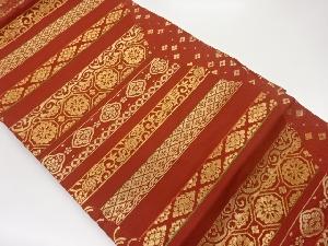 横段に花菱・蜀江文模様織出し名古屋帯